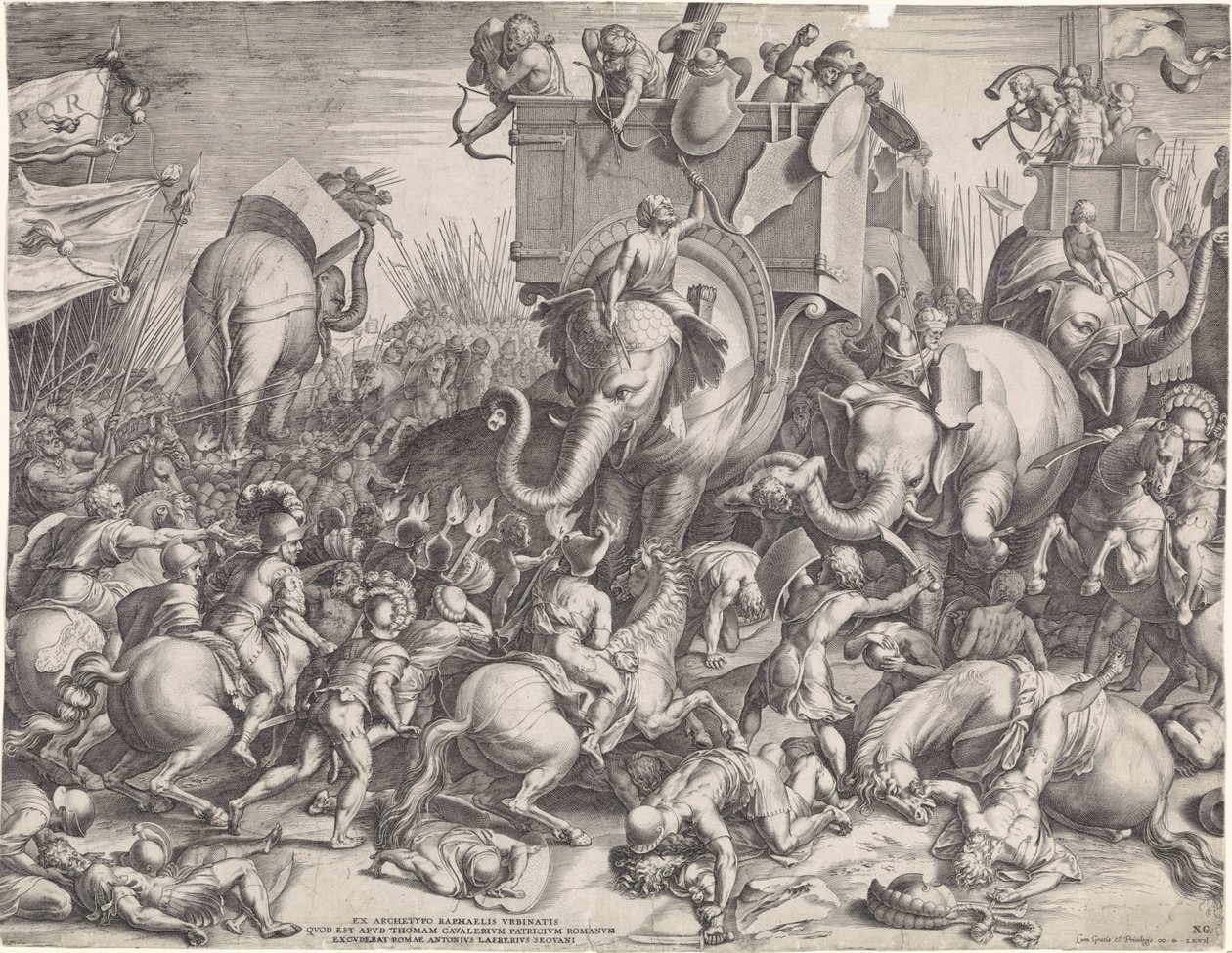 Bataille de Zama entre Scipion et Hannibal - Cornelis Cort