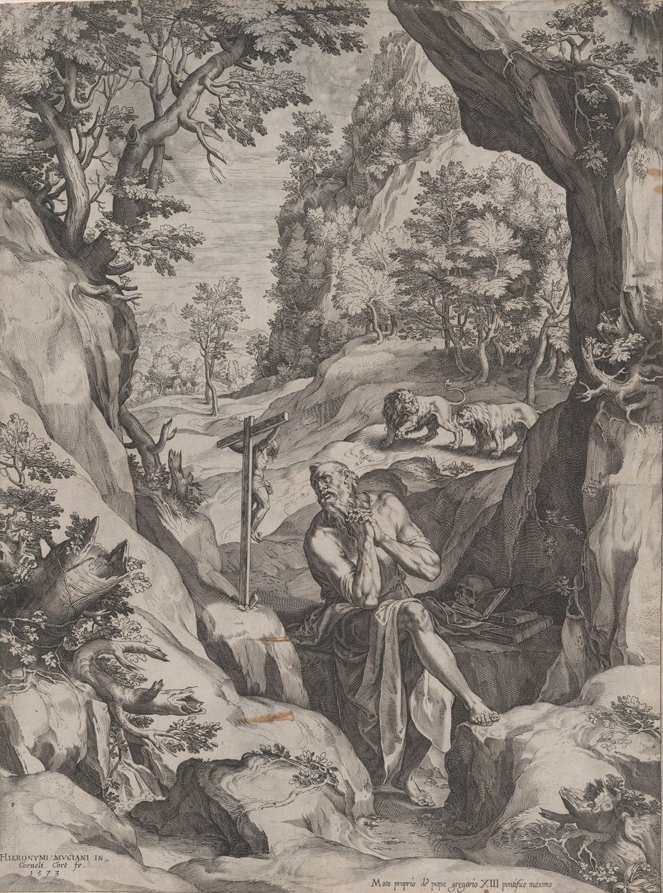 Saint Jérôme pénitent dans le désert, 1573 - Cornelis Cort