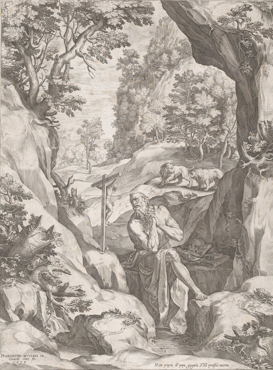 Saint Jérôme pénitent dans le désert - Cornelis Cort