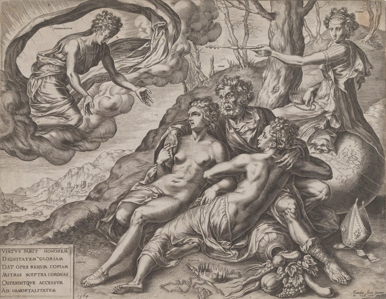 Les récompenses immortelles de la vertu - Cornelis Cort