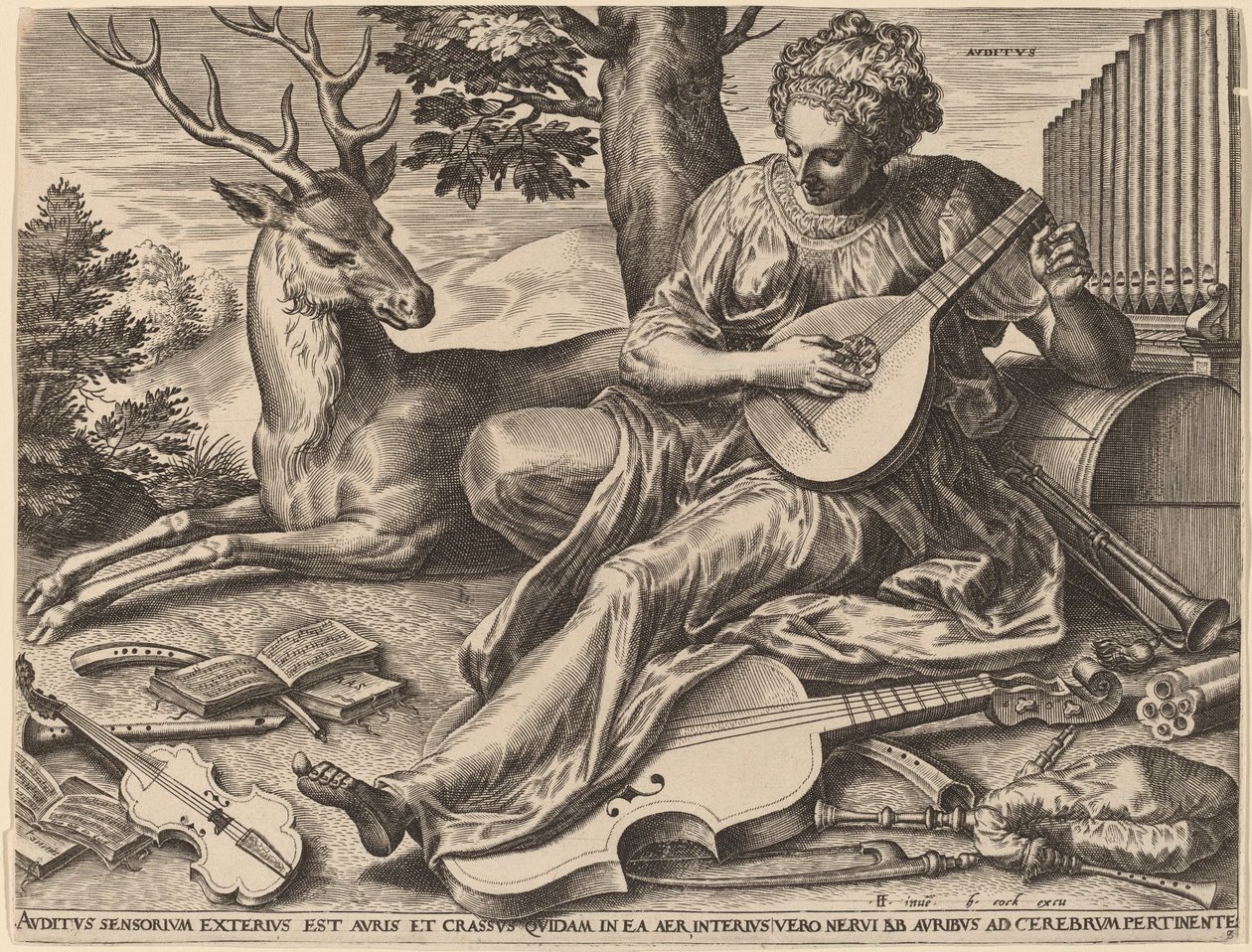 Auditus - Cornelis Cort after Frans Floris I