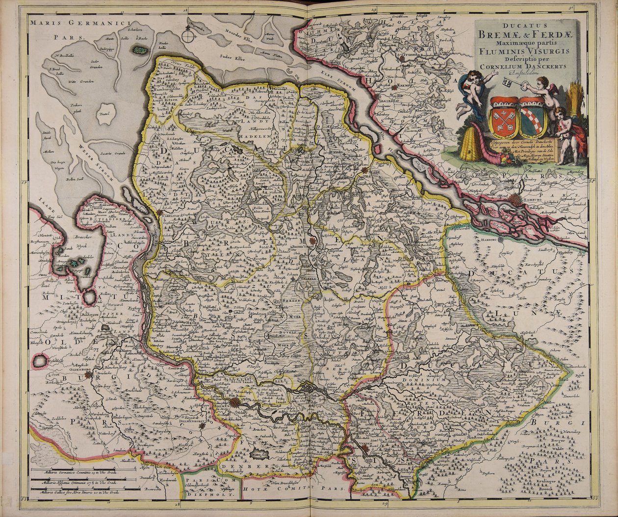 Ducatus Bremae amp; Ferdae maximaeque partis fluminis Visurgis descriptio - Cornelis Danckerts