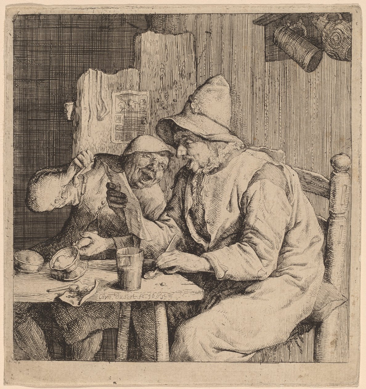 Deux paysans chantant - Cornelis Dusart