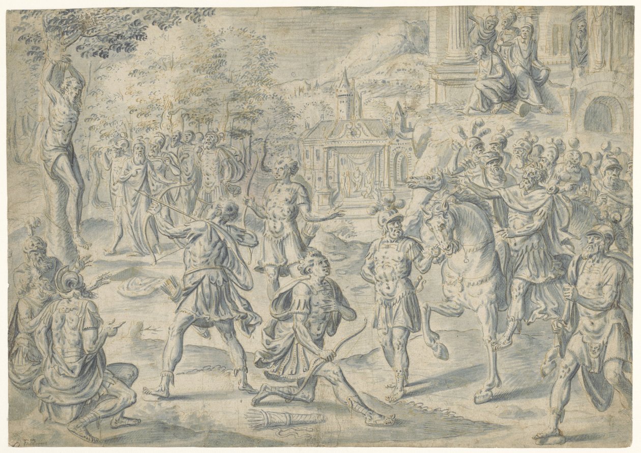 Tir sur le cadavre du père - Cornelis Floris (II) (circle of)