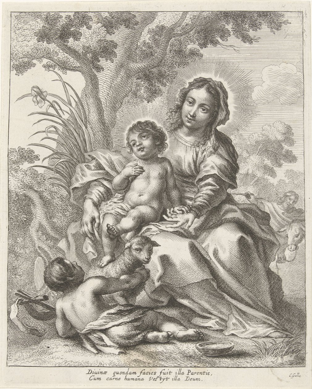 Sainte Famille avec Jean-Baptiste enfant - Cornelis Galle (II)