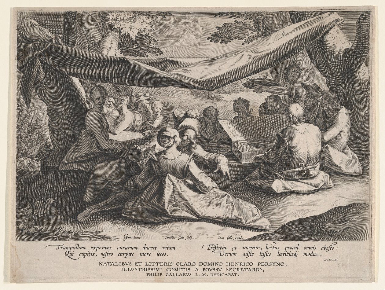 Fête musicale en plein air, fin 16e-début 17e siècle - Cornelis Galle I