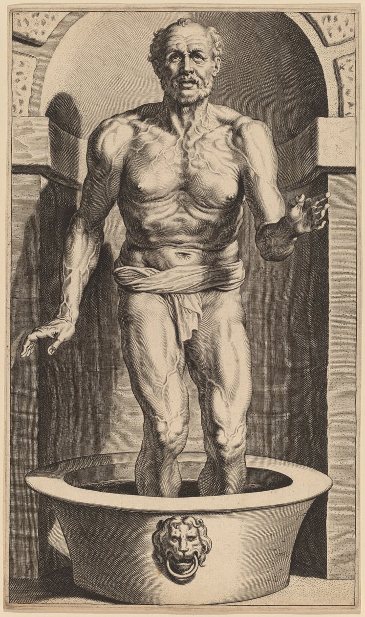 Sénèque debout dans le bain - Cornelis Galle I after Sir Peter Paul Rubens