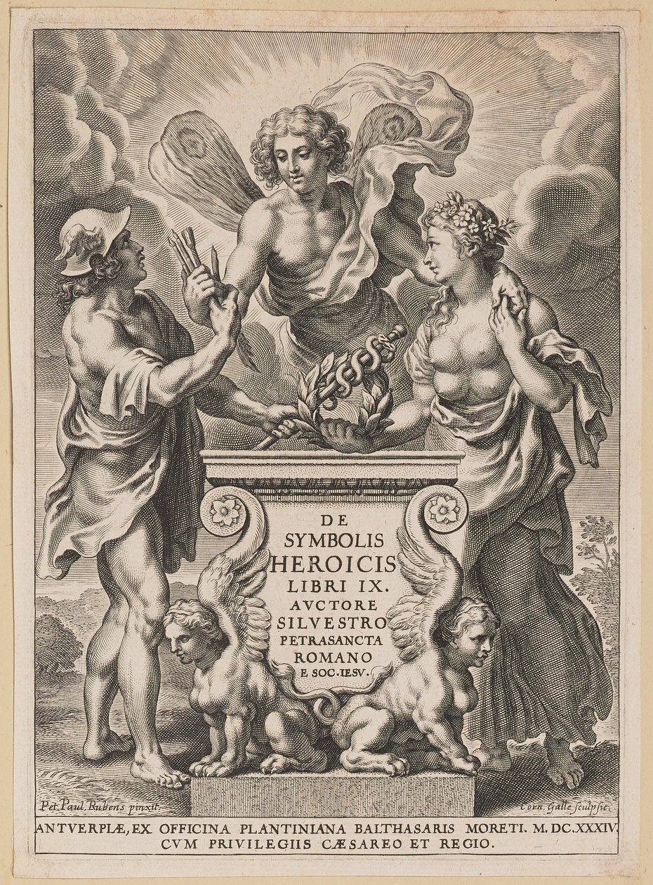 Page de Titre pour Silvester Pietrasanta, De Symbolis Heroicis - Cornelis Galle I after Sir Peter Paul Rubens