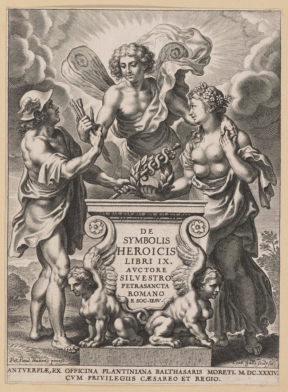 Page de Titre pour Silvester Pietrasanta, De Symbolis Heroicis - Cornelis Galle I after Sir Peter Paul Rubens