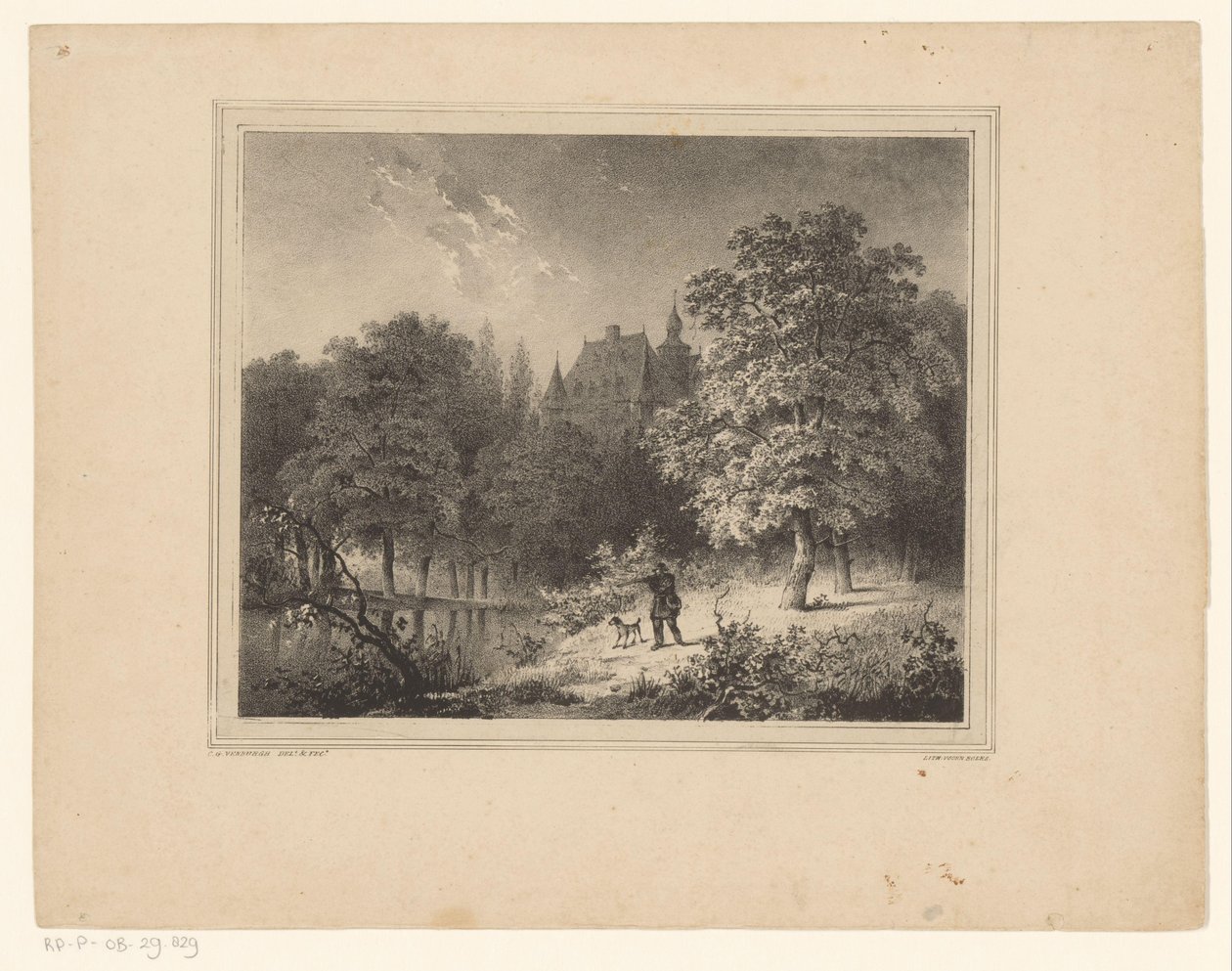 Chasseur dans une forêt - Cornelis Gerrit Verburgh