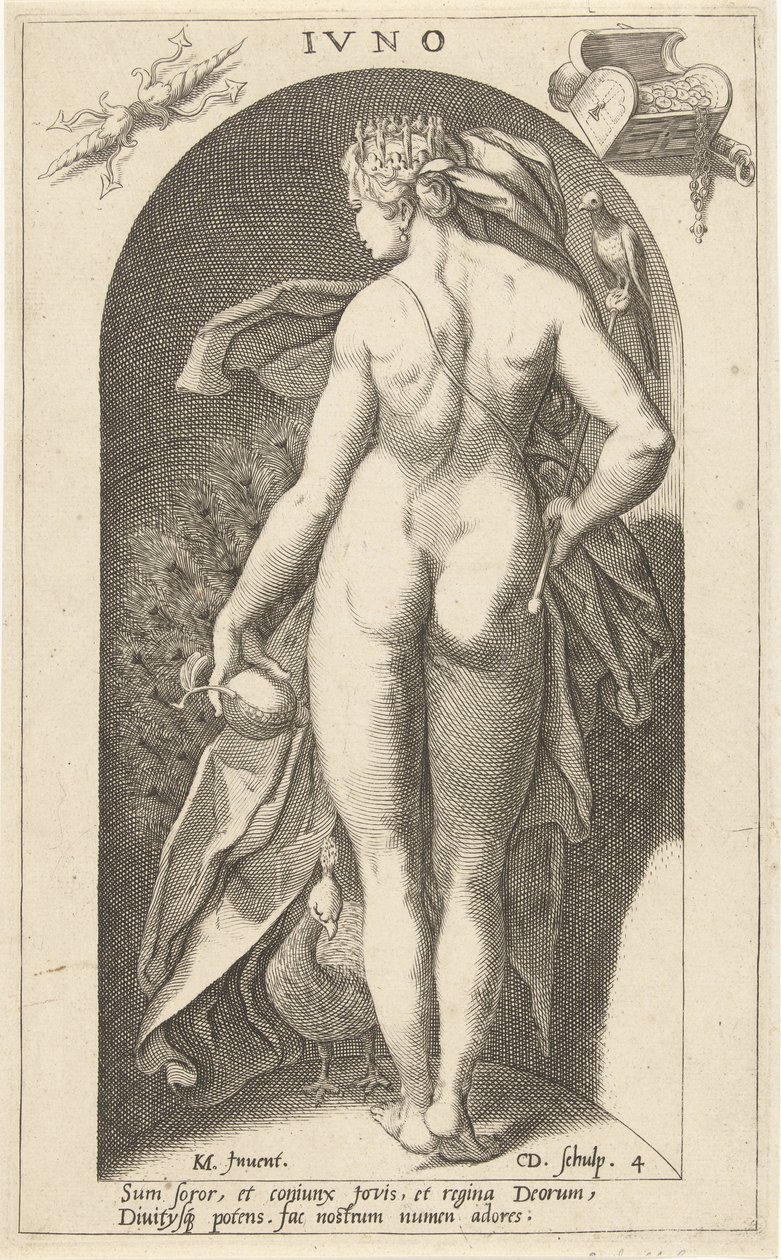 Junon avec un paon - Cornelis Jacobsz. Drebbel