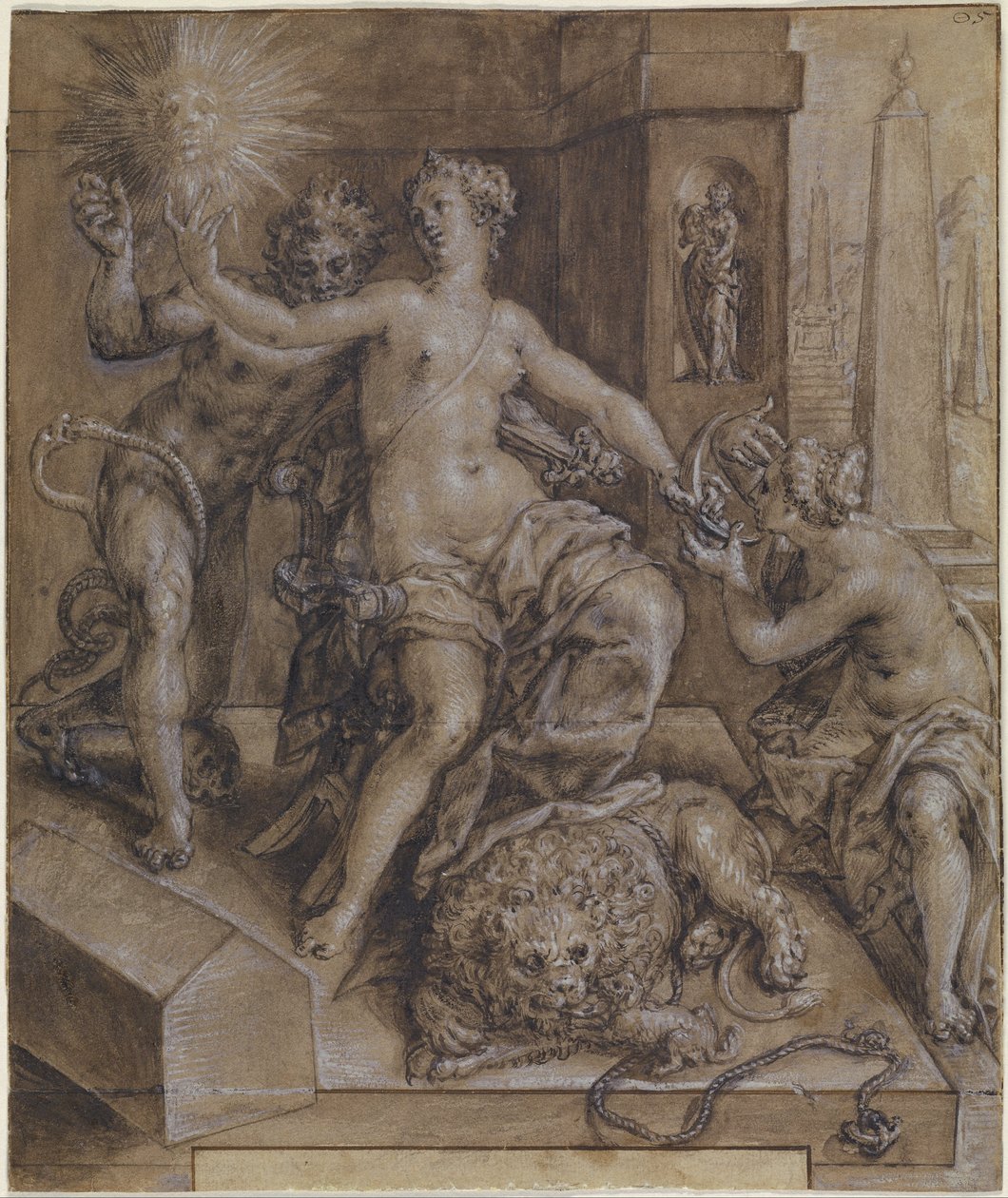 Conception pour la section centrale du Miroir de la Vertu - Cornelis Ketel