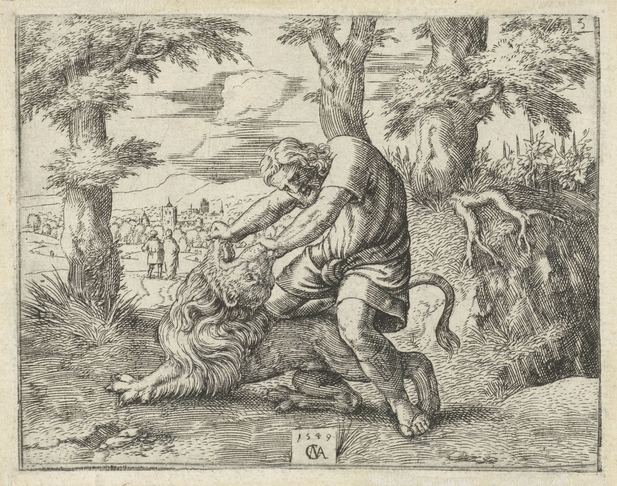 Samson tue le lion (Histoire de Samson) - Cornelis Massijs