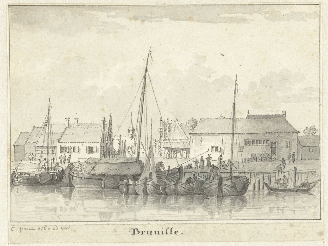 Vue du petit port de Bruinisse - Cornelis Pronk