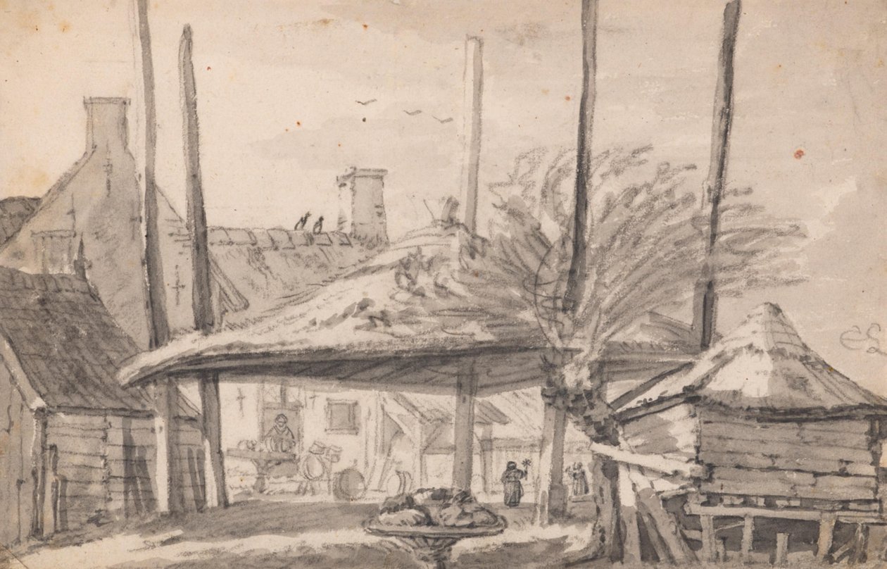 Une meule de foin vide - Cornelis Saftleven