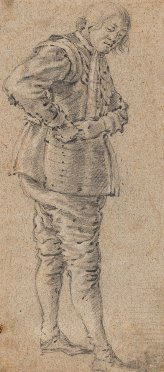 Un homme debout revêtant une armure - Cornelis Saftleven