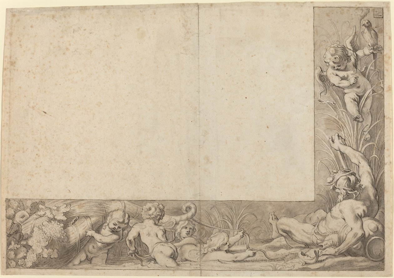 Dieu de la rivière avec putti - Cornelis Schut I