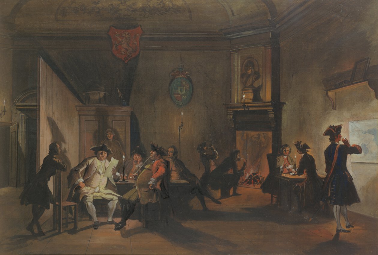 Intérieur avec officiers militaires - Cornelis Troost