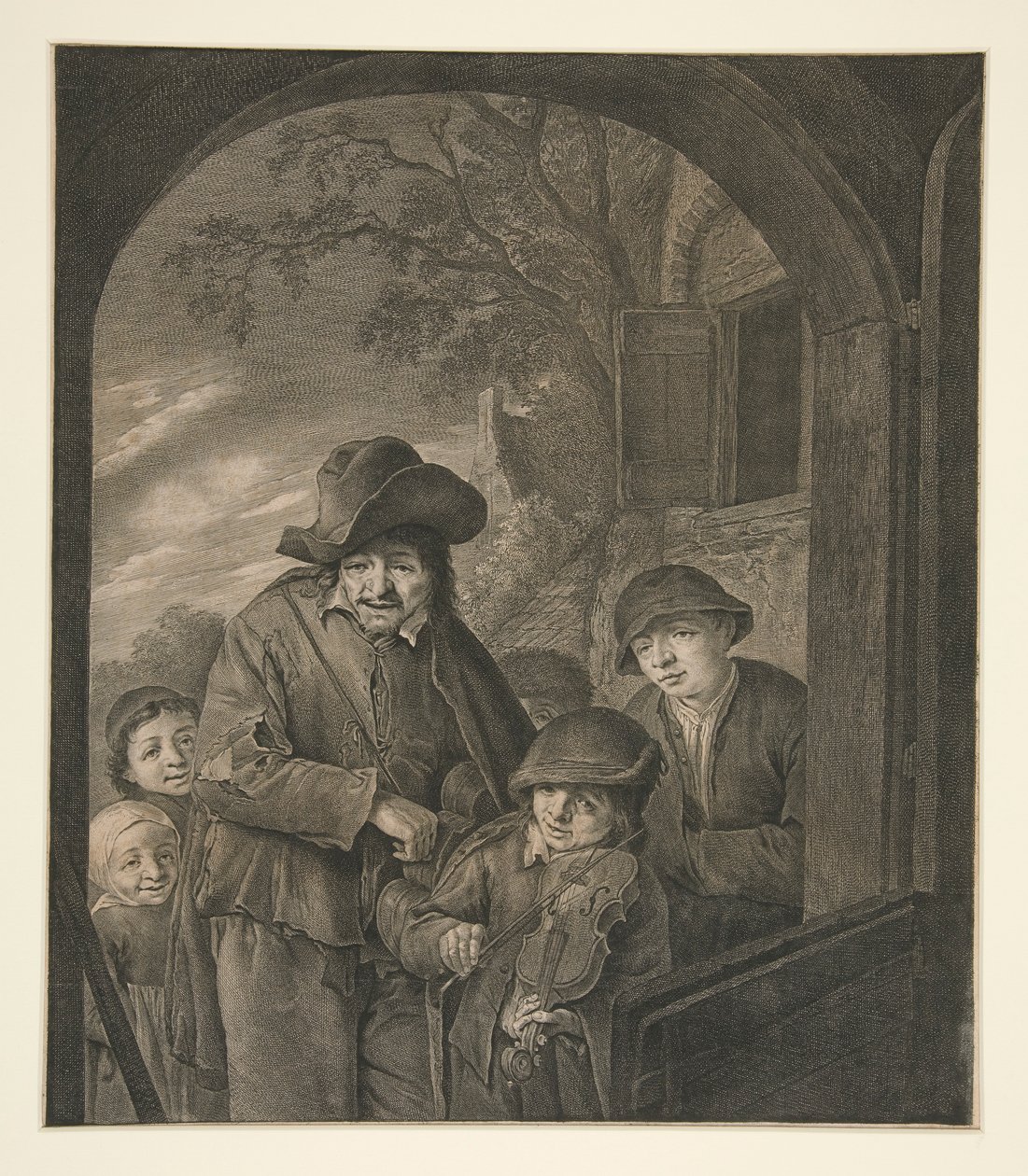 Sans titre (Musiciens à la porte d