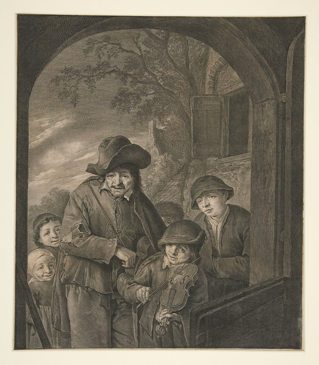 Sans titre (Musiciens à la porte d