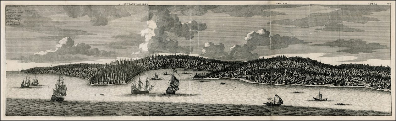 Vue de Constantinople et de Pera par Cornelis De Bruyn en 1698 - Cornelis de Bruijn