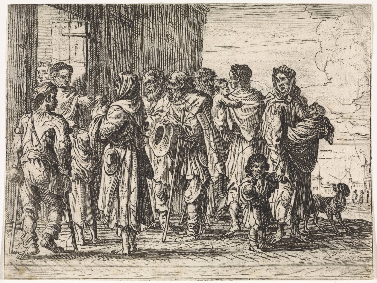 Mendiants devant un monastère (Genretaferelen) - Cornelis de Wael