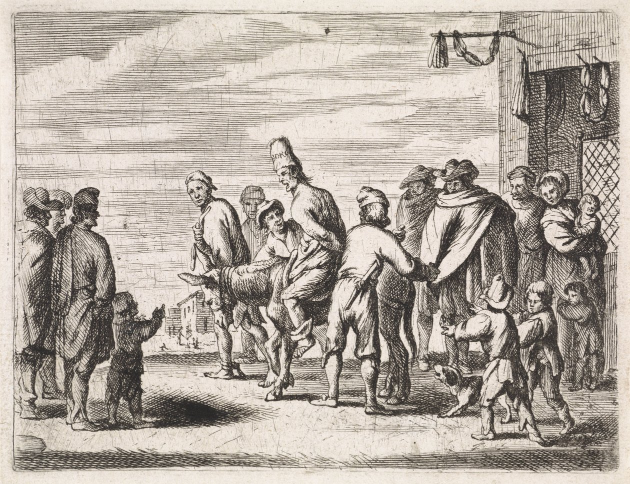 Homme sur un âne attaché - Cornelis de Wael