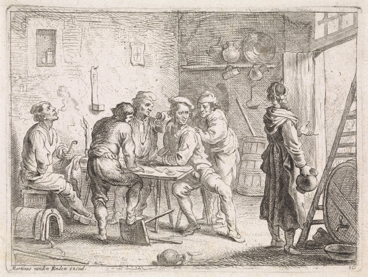 Une femme quitte une auberge - Cornelis de Wael