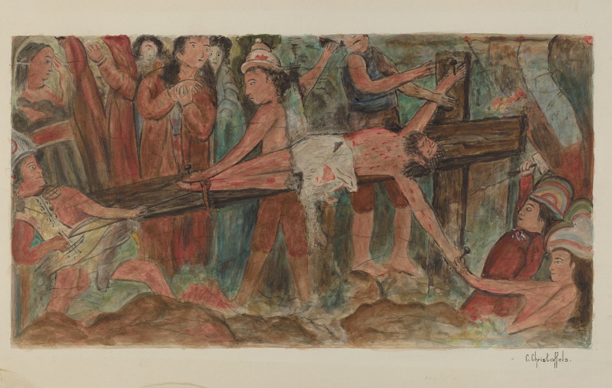 Stations de la Croix No. 11. Jésus est cloué sur la croix, 1941 - Cornelius Christoffels