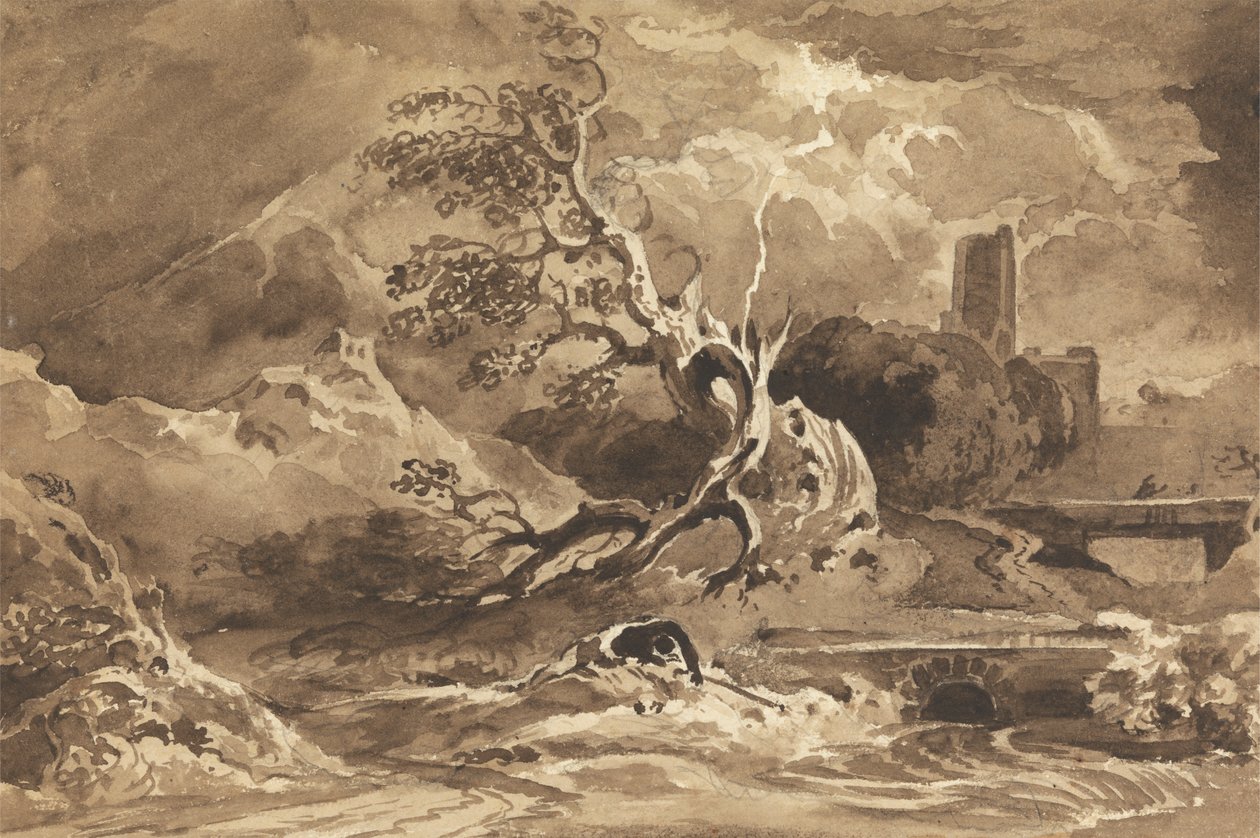 Un arbre frappé par la foudre - Cornelius Varley