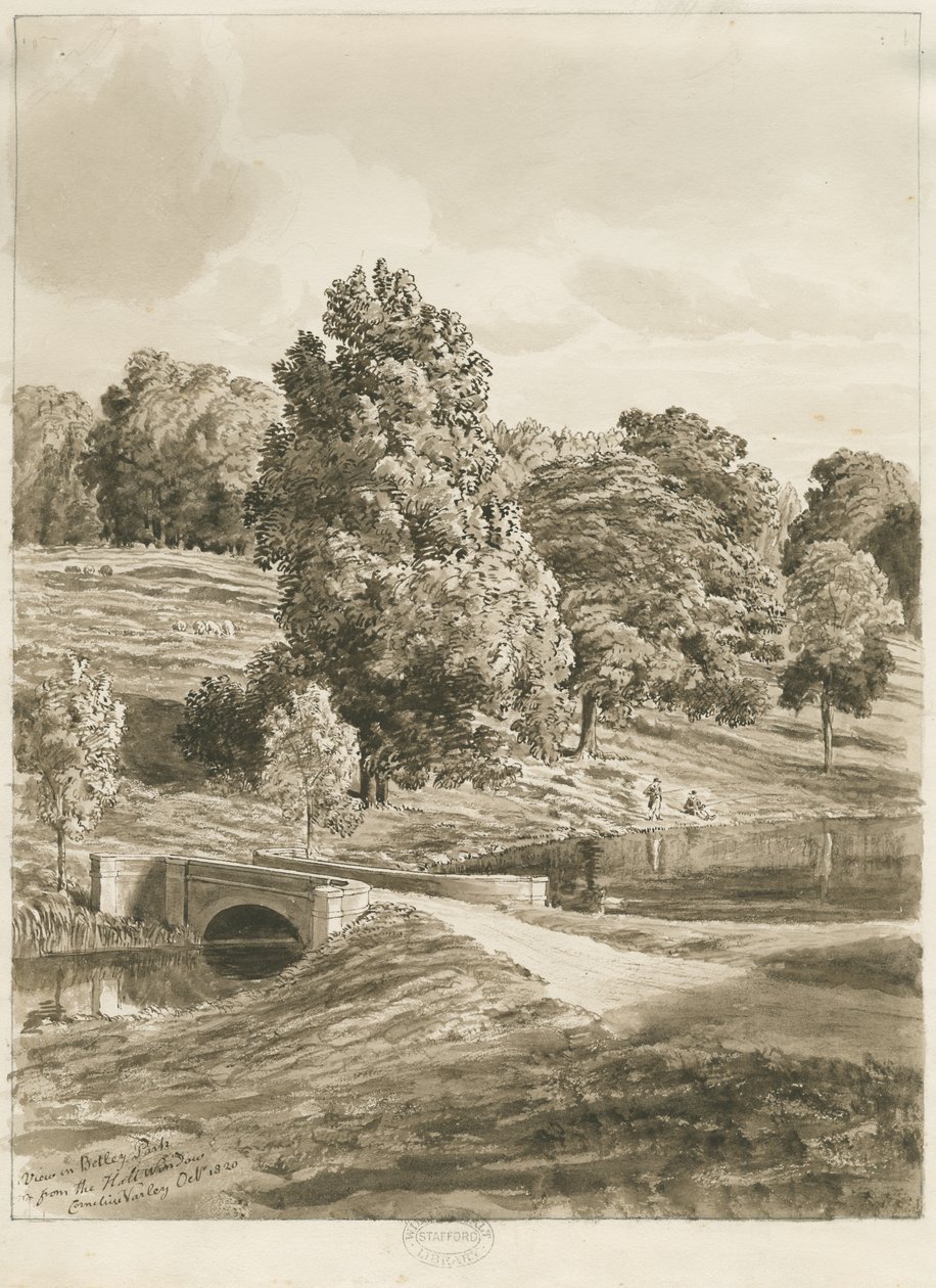 Parc de Betley, octobre 1820 - Cornelius Varley