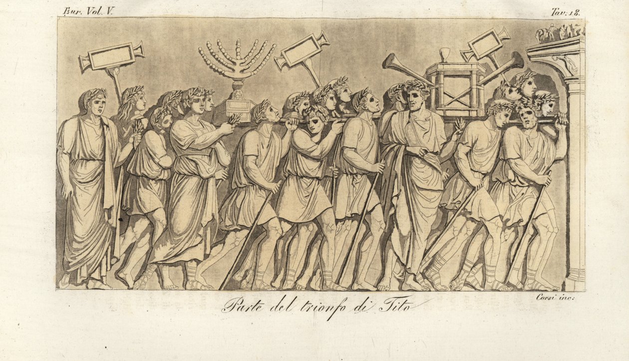 Soldats romains en procession avec des dépouilles de guerre sur l