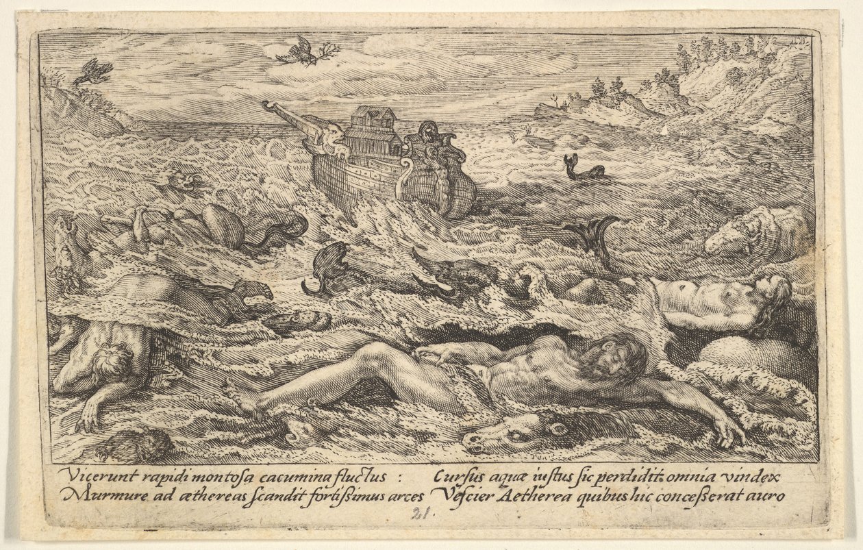 Le Déluge détruit la vie sur terre : cadavres d