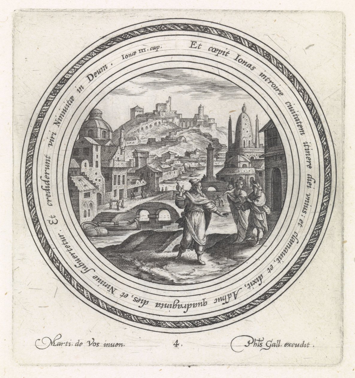 Jonas prêchant à Ninive (Histoire de Jonas) - Crispijn van de Passe (I)