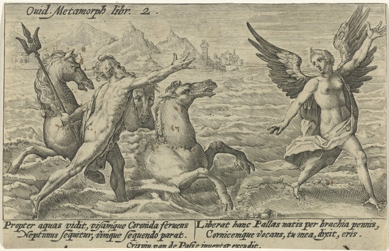 Neptune tend la main vers Coronis - Crispijn van de Passe (I)
