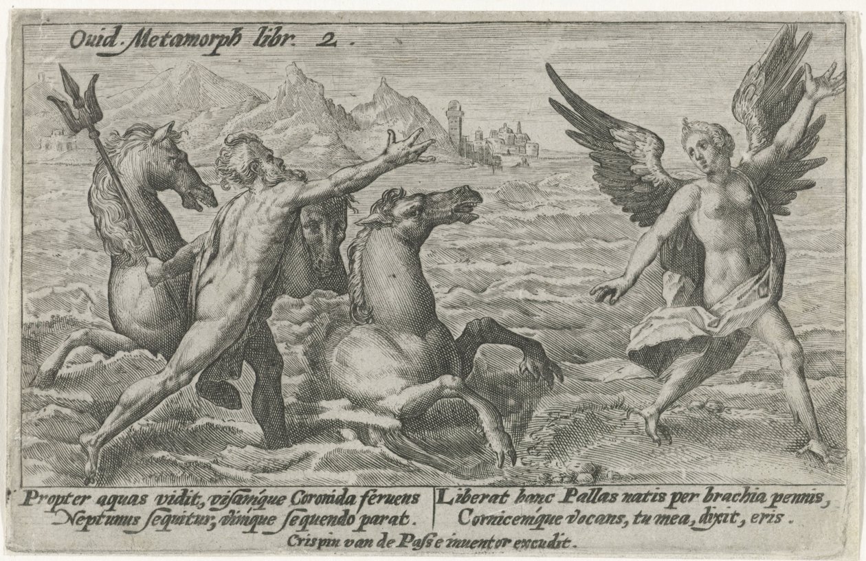 Neptune tendant la main vers Coronis - Crispijn van de Passe (I)