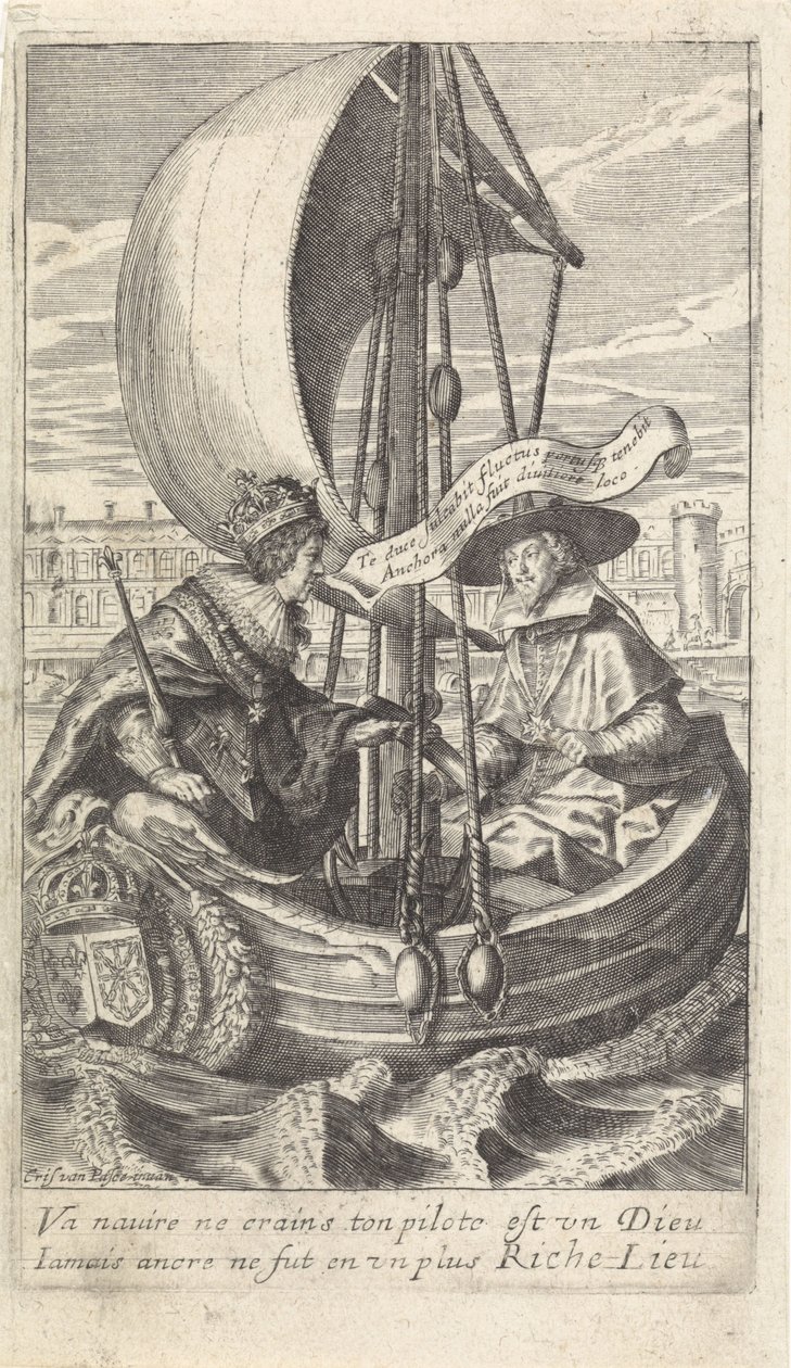 Le roi Louis XIII et le cardinal Richelieu dans une barque - Crispijn van de Passe (II)