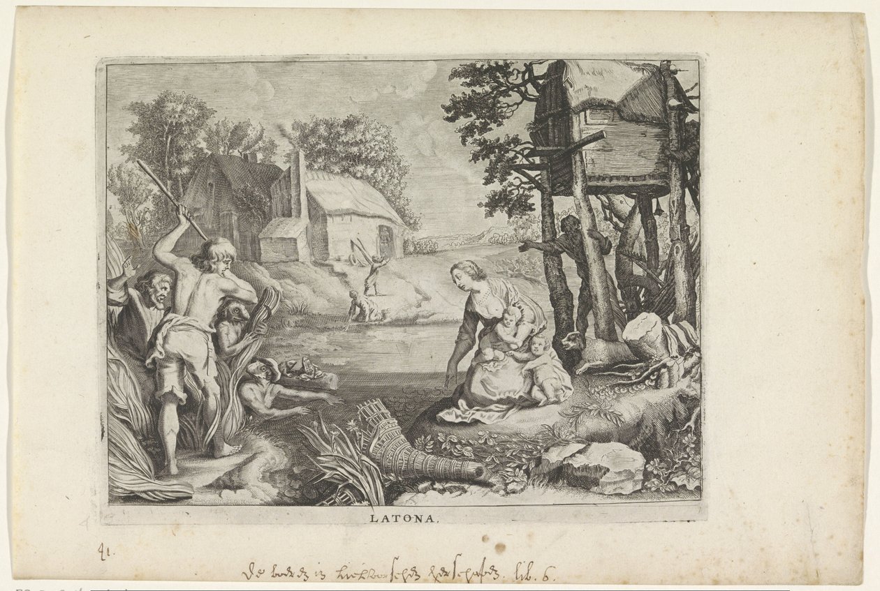 Leto (Latone) transforme les Lyciens en grenouilles - Crispijn van de Passe (II)