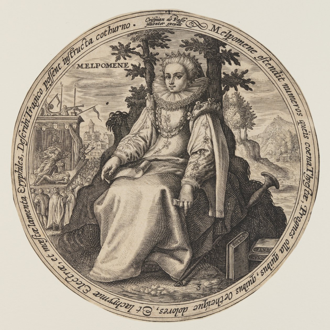 Melpomène, extrait des Muses - Crispijn van de Passe I