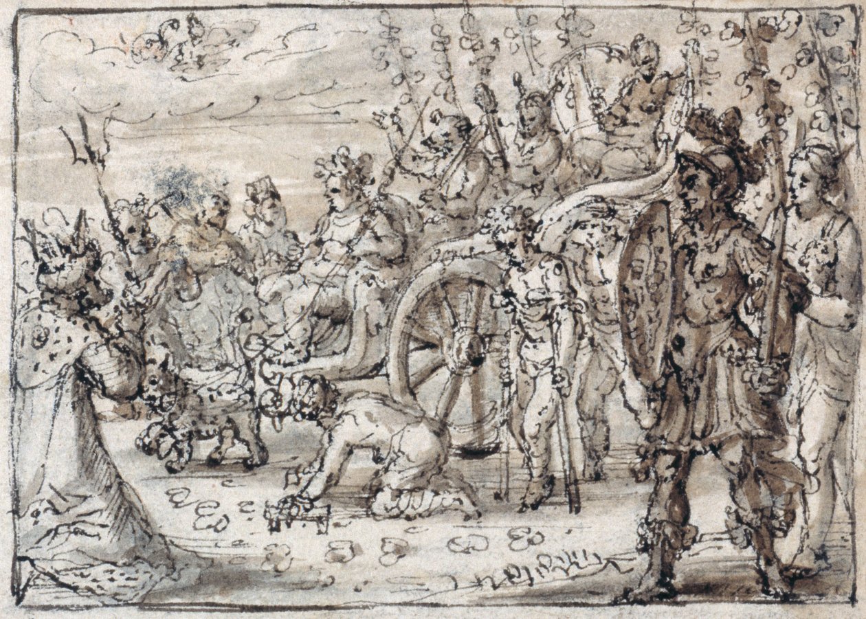 Entrée triomphale de Bacchus indien à Thèbes - Crispin I de Passe