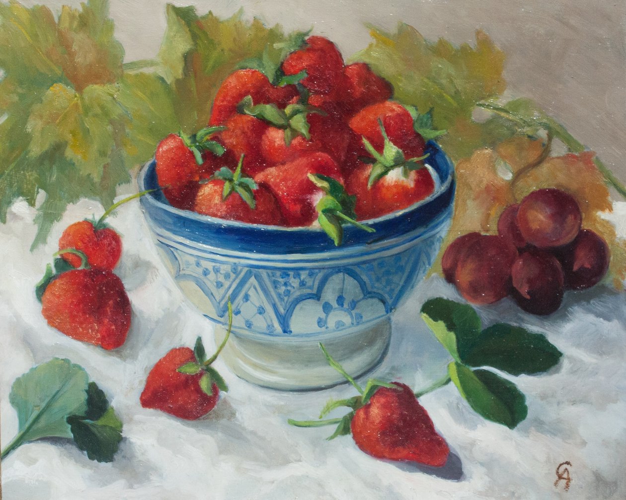Fraises dans un bol bleu - Cristiana Angelini