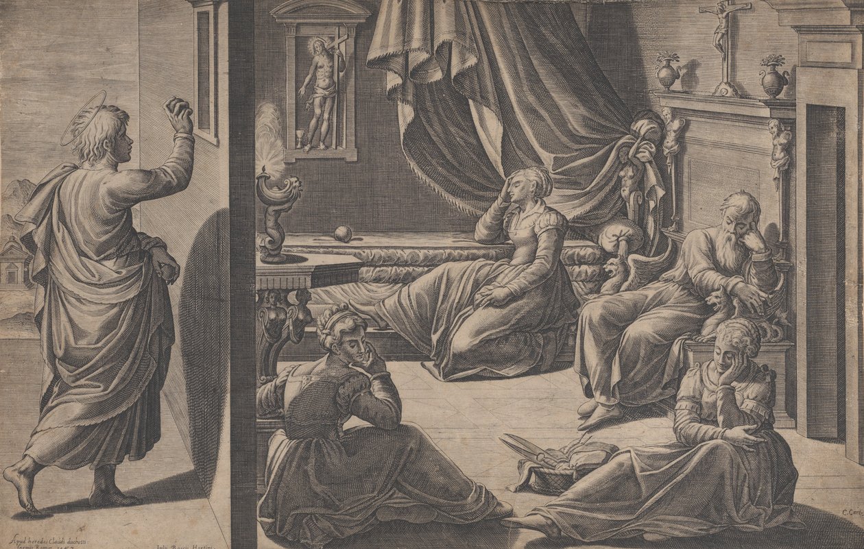 Saint Nicolas de Bari et les trois pauvres filles, 1587 - Cristofano Cartaro