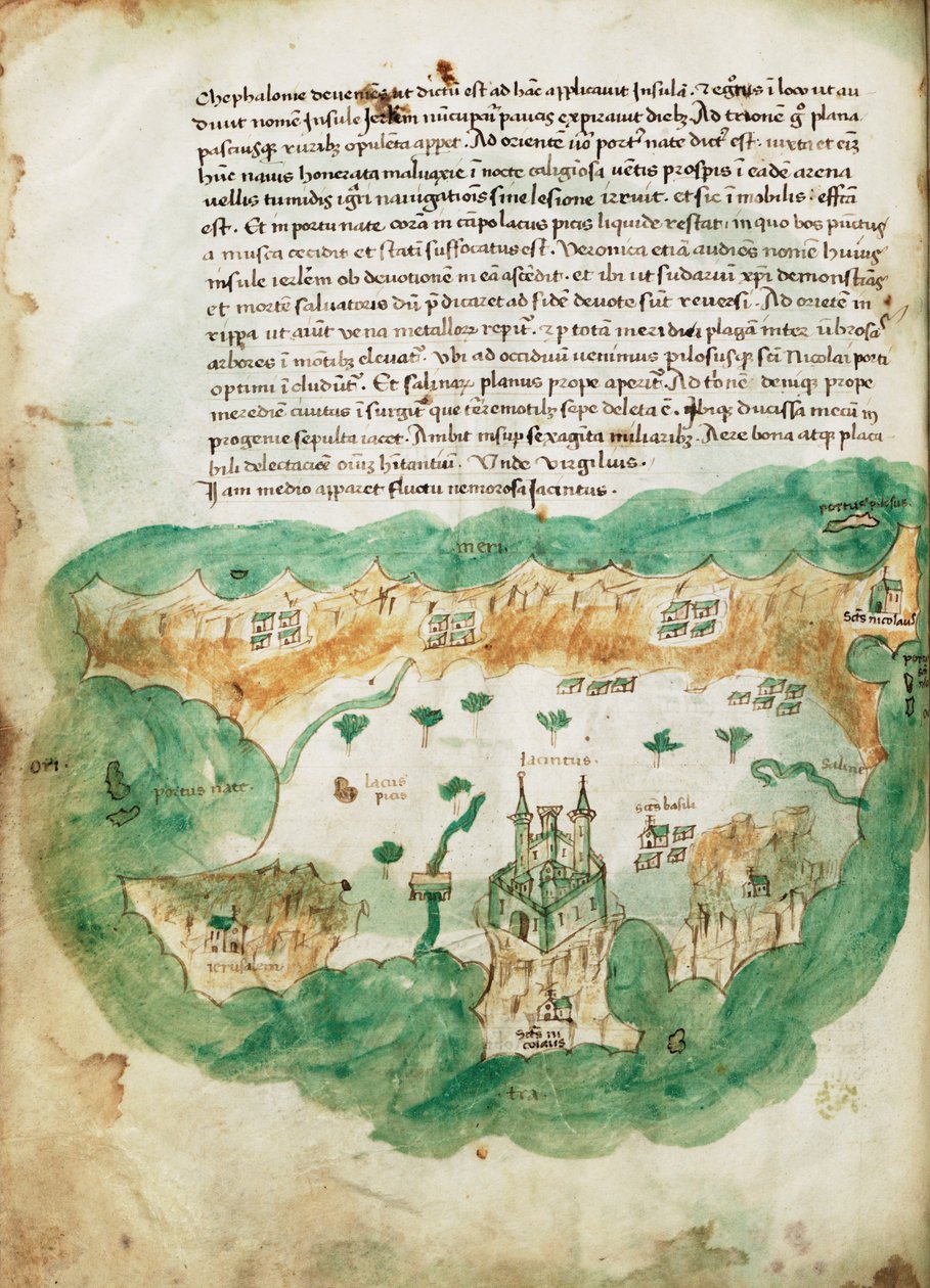 Carte de Zakinthos, c.1420 - Cristoforo Buondelmonti