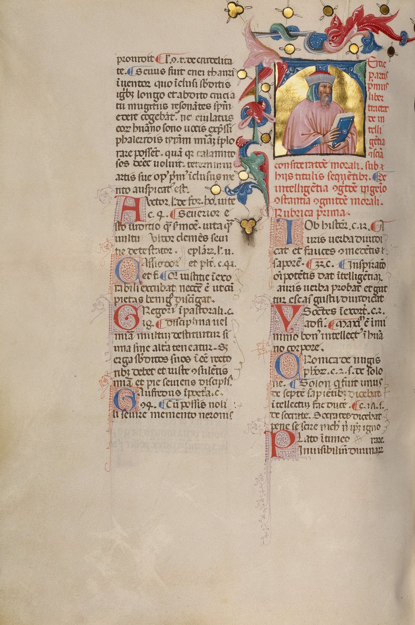 Initial T : Portrait en buste d