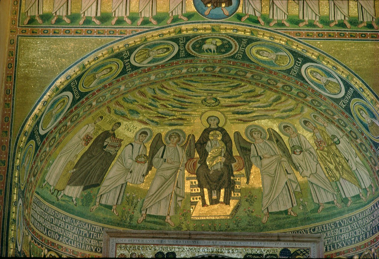 Madonna et Enfant, c.540 (mosaïque) - Croatian School