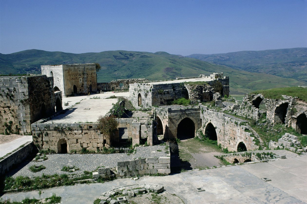 Vue du château de Krak des Chevaliers depuis le donjon, construit vers 1143 - Crusader Period