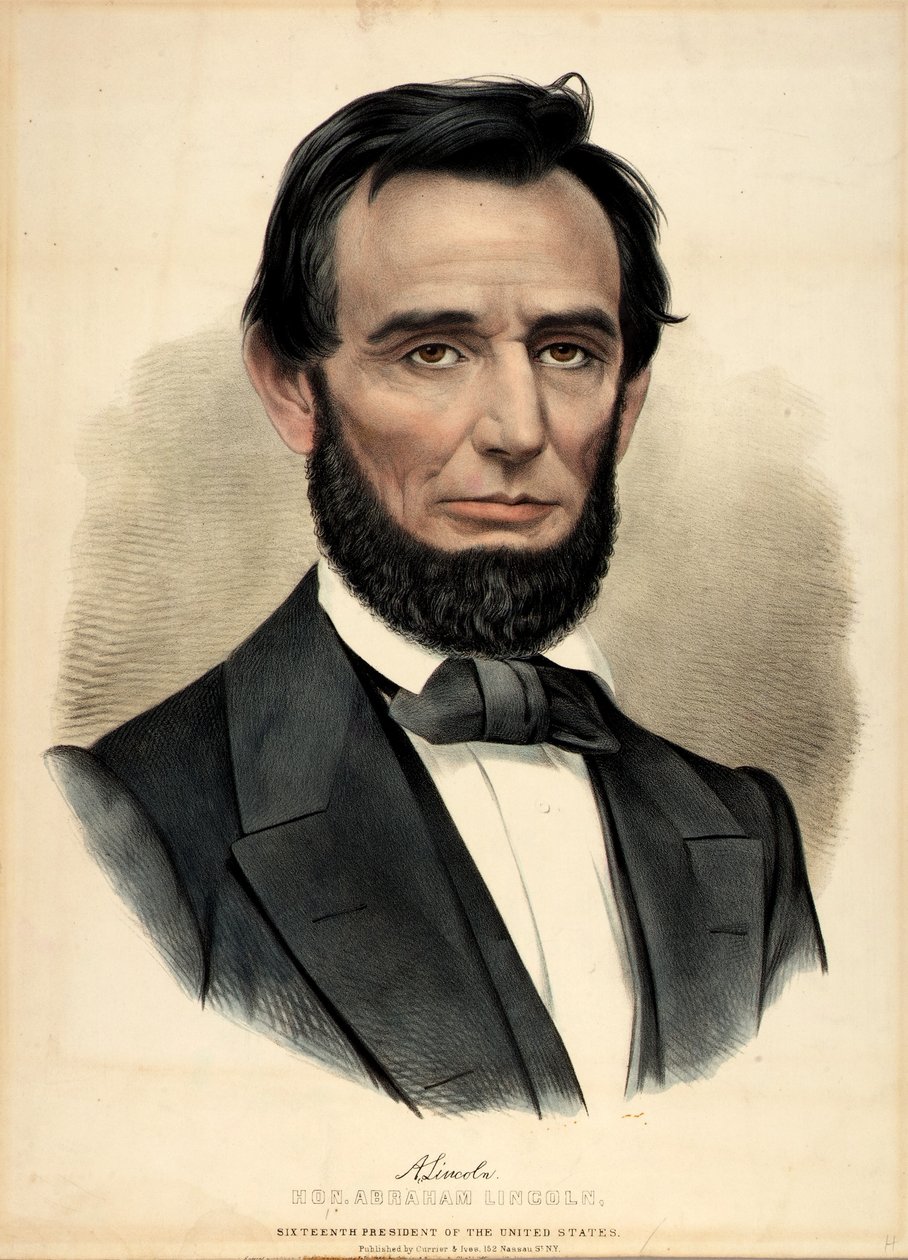 Honorable Abraham Lincoln, 16ème Président - Currier and Ives
