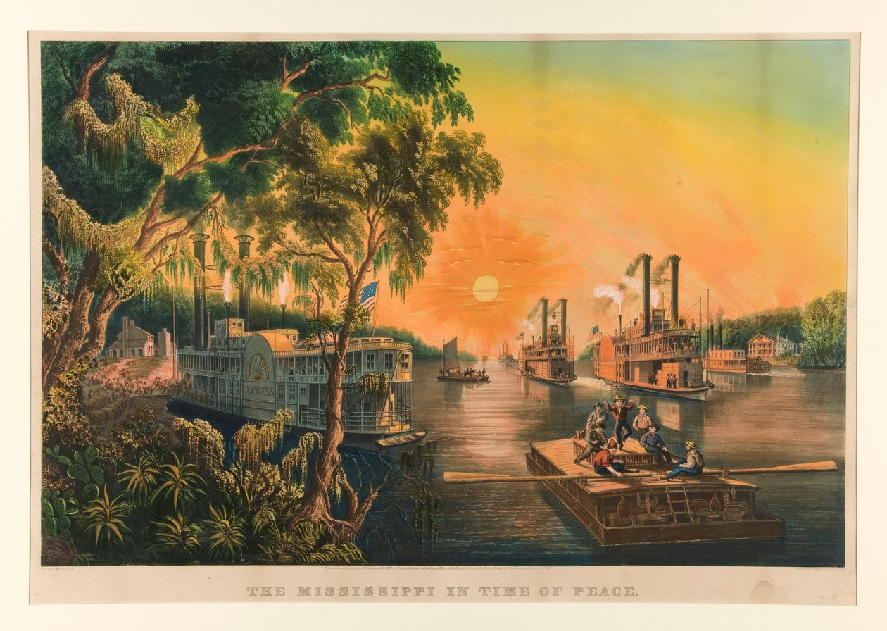 Le Mississippi en temps de paix - Currier and Ives