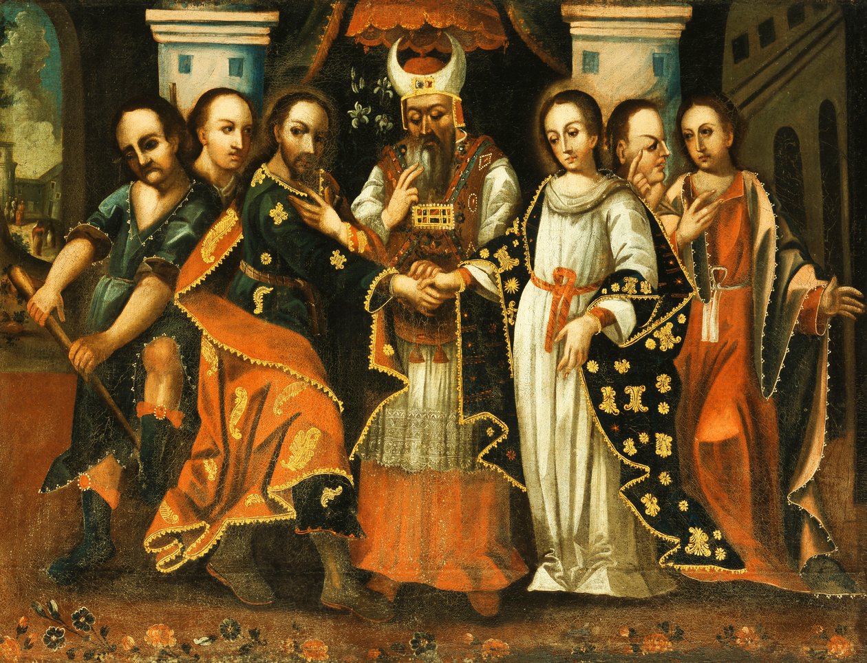 Le mariage de la Vierge - Cuzco School