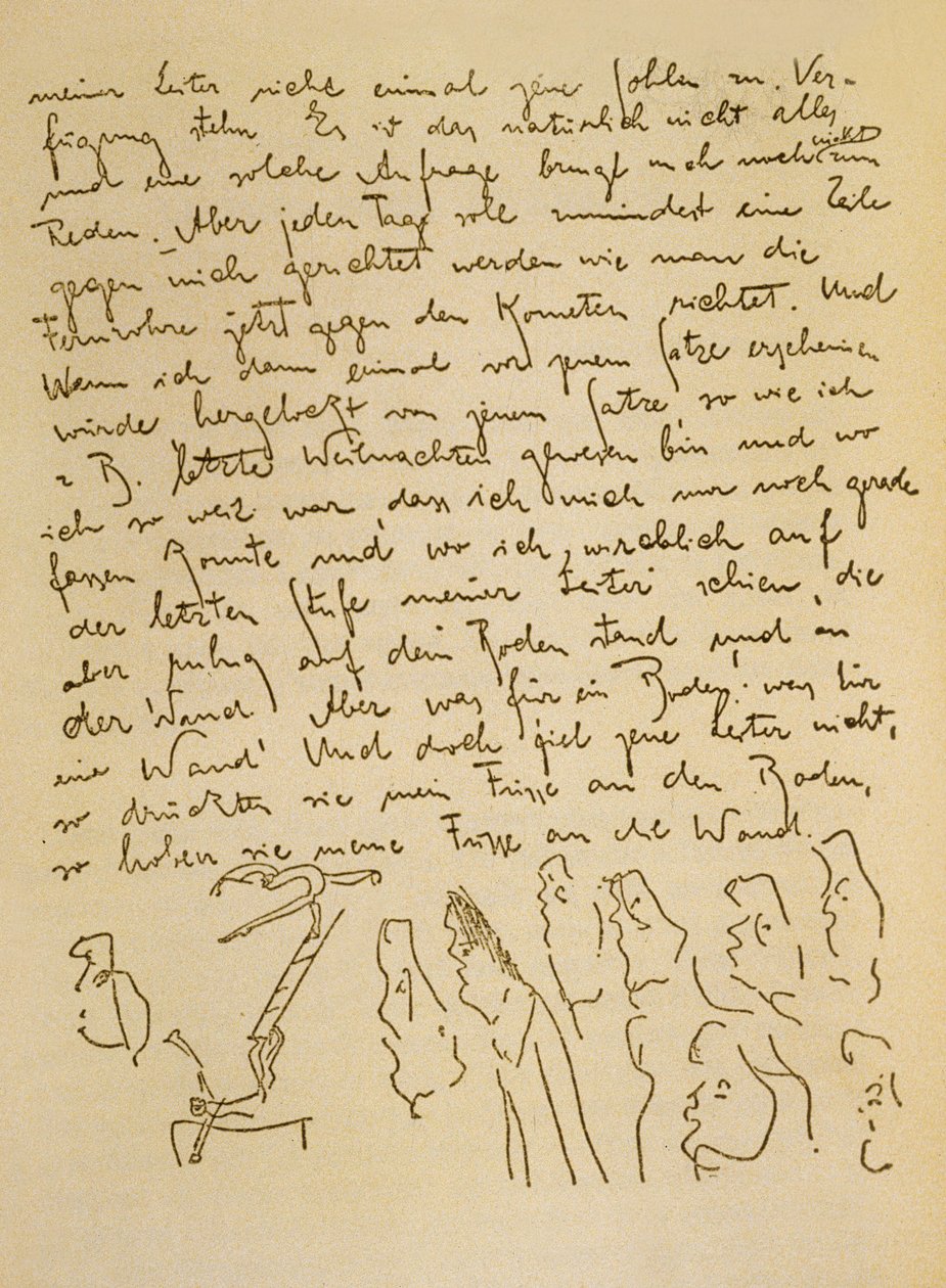Manuscrit de Franz Kafka, vers 1910 (encre sur papier) - Czech School